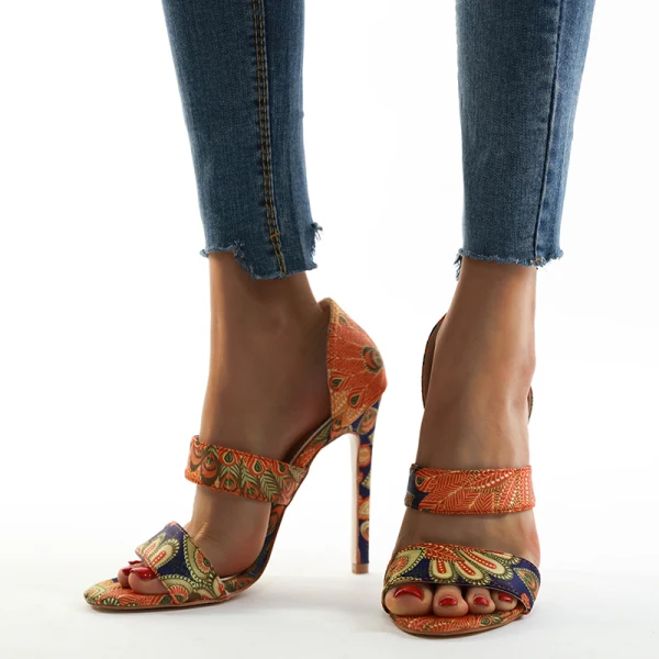 Modest / Simple Multi-Colors Casual Womens Sandals 2020 12 cm Stiletto Heels Open / Peep Toe Sandals