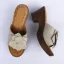 Enkla Svarta Casual Sandaler Dam 2020 Läder Blomma 7 cm Tjocka Klackar Peep Toe Sandaler