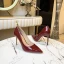 Fashion Burgundy Office OL Pumps 2020 Patent Leather 10 cm Stiletto Heels Pointed Toe Pumps