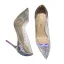 Charming Transparent Silver Cocktail Party Laser Pumps 2020 Rhinestone 10 cm Stiletto Heels Pointed Toe Pumps