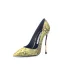 Fashion Gold Cocktail Party Snakeskin Print Pumps 2020 12 cm Stiletto Heels Pointed Toe Pumps
