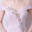 Elegante Candy Roze Gelegenheid Jurken 2018 A lijn Parel Appliques Rhinestone Split Voorzijde Ronde Hals Korte Mouwen Ruglooze Sweep Trein Avondjurken