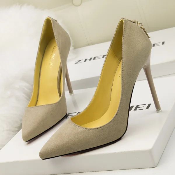 Modest / Simple Black Office OL Suede Pumps 2020 11 cm Stiletto Heels Pointed Toe Pumps