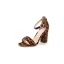 Chic / Belle Marron Vêtement de rue Sandales Femme 2020 Bride Cheville 8 cm Talons Épais Peep Toes / Bout Ouvert Sandales