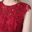 Chic / Beautiful Burgundy Homecoming Graduation Dresses 2018 A-Line / Princess Lace Scoop Neck Sleeveless Knee-Length Formal Dresses
