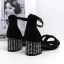 Chic / Belle Noire Vêtement de rue Daim Sandales Femme 2020 Bride Cheville 5 cm Talons Épais Peep Toes / Bout Ouvert Sandales