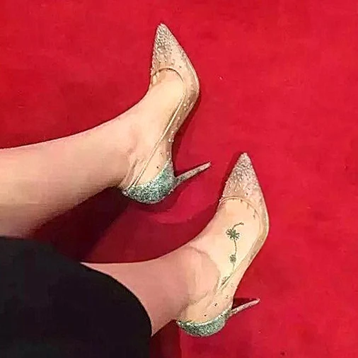 Charmant Argenté Soirée Faux Diamant Escarpins 2020 Paillettes 10 cm Talons Aiguilles À Bout Pointu Escarpins