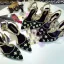 Vintage / Originale Bleu D'encre Vêtement de rue Daim Sandales Femme 2020 Brodé 9 cm Talons Aiguilles À Bout Pointu Sandales