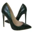 Modest / Simple Dark Green Street Wear Pumps 2020 Snakeskin Print 12 cm Stiletto Heels Pointed Toe Pumps