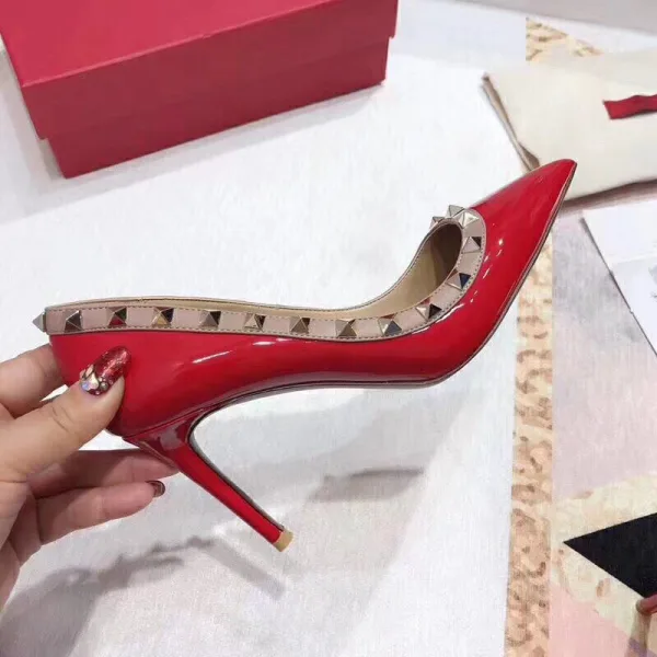 Chic / Beautiful Black Rivet Office OL Leather Pumps 2020 10 cm Stiletto Heels Pointed Toe Pumps