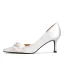 Élégant Ivoire Fleur Chaussure De Mariée 2020 Cuir 7 cm Talons Aiguilles À Bout Pointu Mariage Talons