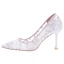 Charming Champagne See-through Flower Lace Wedding Shoes 2020 8 cm Stiletto Heels Pointed Toe Wedding Pumps