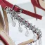 Charmant Bordeaux Chaussure De Mariée 2020 Faux Diamant Bride Cheville 8 cm Talons Aiguilles À Bout Pointu Mariage Talons Hauts