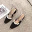 Elegante Schwarz Datierung Perle Slingpumps Sandalen Damen 2020 Wildleder 6 cm Thick Heels Quadratische Zehe Sandaletten