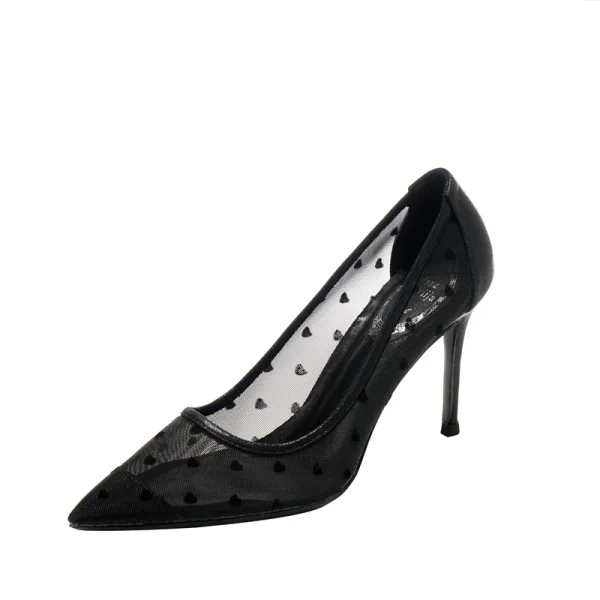 Charming Black Cocktail Party Spotted Pumps 2020 10 cm Stiletto Heels Pointed Toe Pumps