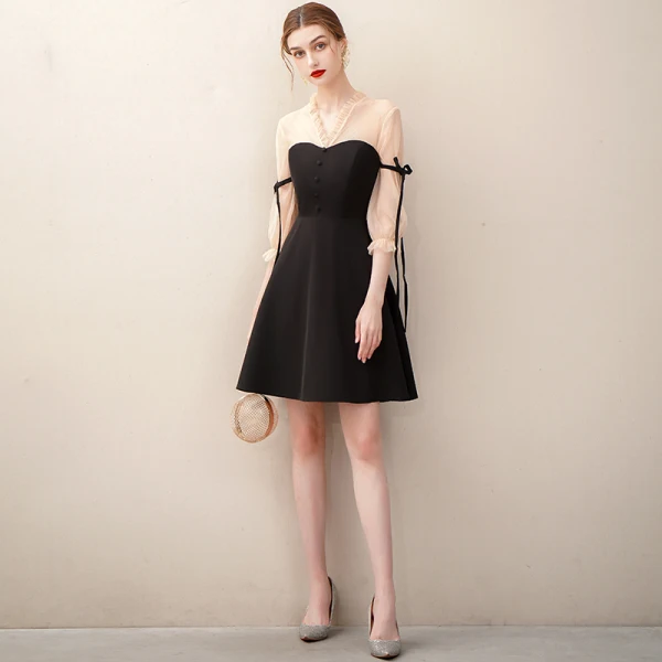 slim fit dress slacks Berylove Women White Graduation Dress V Neck Bodycon Mini Dress main image 0