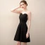 Chic / Beautiful Black Homecoming Short Graduation Dresses 2020 A-Line / Princess Square Neckline Pearl Short Sleeve Backless Formal Dresses