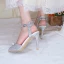Sparkly Silver Rhinestone Wedding Shoes 2020 Ankle Strap 9 cm Stiletto Heels Open / Peep Toe Wedding Sandals
