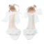 Chic / Beautiful White Outdoor / Garden Womens Sandals 2020 Bow Ankle Strap Pearl Rhinestone 7 cm Stiletto Heels Open / Peep Toe Sandals