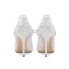 Luxe Ivoire Glitter Chaussure De Mariée 2020 Cuir Faux Diamant Perle 8 cm Talons Aiguilles À Bout Pointu Mariage Escarpins