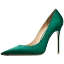 Modest / Simple Green Office OL Pumps 2021 Leather 10 cm Stiletto Heels Pointed Toe Pumps