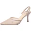 Schöne Nude Cocktail Spitze Sandalen Damen 2020 Knöchelriemen 6 cm Stilettos Spitzschuh Sandaletten