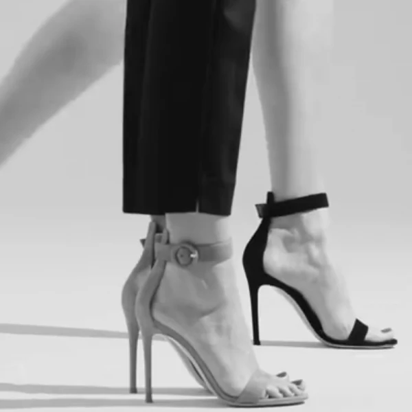 Modest / Simple Street Wear Suede Black Womens Sandals 2020 Ankle Strap 10 cm Stiletto Heels Open / Peep Toe Sandals