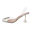Sexy Transparent Silver Evening Party Rhinestone Slingbacks Womens Sandals 2020 9 cm Stiletto Heels Pointed Toe Sandals