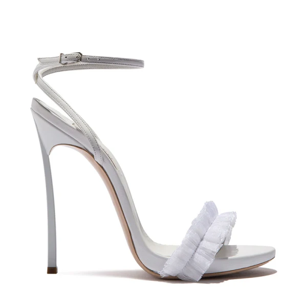 Charmant Schwarz Garten / Im Freien Sommer Sandalen Damen 2020 Knöchelriemen 10 cm Stilettos Peeptoes Sandaletten