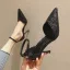Scintillantes Argenté Soirée Paillettes Sandales Femme 2020 Bride Cheville 7 cm Talons Aiguilles À Bout Pointu Sandales