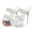 Sexy White Rave Club Rhinestone Womens Sandals 2020 17 cm Stiletto Heels Open / Peep Toe Sandals