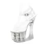 Transparent Été Blanche Jardin / Extérieur Cristal Sandales Femme 2020 17 cm Talons Épais Peep Toes / Bout Ouvert Sandales