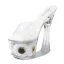 Chic / Beautiful White Summer Outdoor / Garden Crystal Womens Sandals 2020 17 cm Thick Heels Open / Peep Toe Sandals