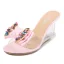 Chic / Beautiful Silver Street Wear Womens Sandals 2020 Rhinestone Bow 8 cm Wedges Open / Peep Toe Sandals