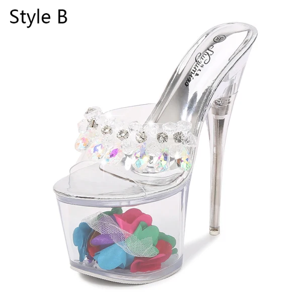 Charming Silver Rave Club Crystal Womens Sandals 2020 Rhinestone 17 cm Stiletto Heels Open / Peep Toe Sandals