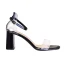 Schlicht Schwarz Strassenmode Sandalen Damen 2020 Knöchelriemen 7 cm Thick Heels Peeptoes Sandaletten