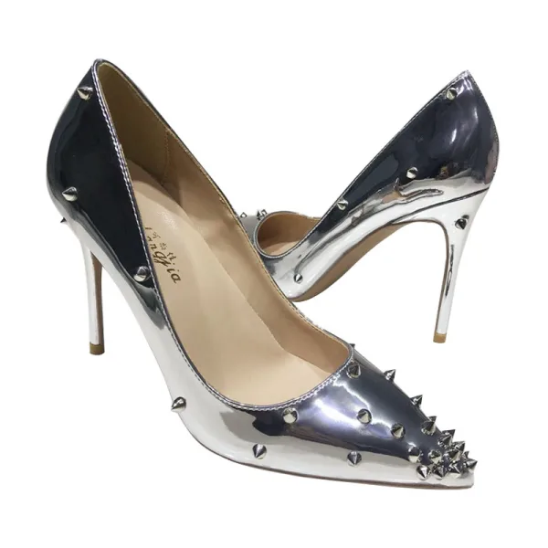 Chic / Belle Argenté Soirée Rivet Escarpins 2020 12 cm Talons Aiguilles À Bout Pointu Escarpins