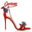 Schöne Rot Ball Leder Sandalen Damen 2020 Schleife Knöchelriemen Schmetterling 9 cm Stilettos Peeptoes Sandaletten