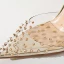 Transparent Gold Evening Party Womens Sandals 2020 Ankle Strap Rivet 10 cm Stiletto Heels Pointed Toe Sandals
