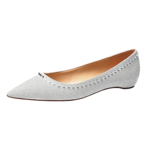 Glitter Goud Glans Avond Platte Damesschoenen 2020 Rhinestone Pailletten Spitse Neus