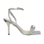 Sexy Summer Silver Cocktail Party Womens Sandals 2020 Rhinestone Ankle Strap 8 cm Stiletto Heels Open / Peep Toe Sandals