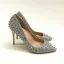 Charmant Argenté Soirée Paillettes Rivet Escarpins 2020 12 cm Talons Aiguilles À Bout Pointu Escarpins