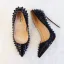 Mode Svarta Karnevalsklubb Nit Pumps 2020 Läder 10 cm Stilettklackar Spetsiga Pumps