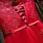 Chic / Beautiful Red Formal Dresses Evening Dresses  2017 Lace Flower Scoop Neck Sleeveless Ankle Length A-Line / Princess