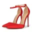 Schöne Schwarz Büro OL Satin Sandalen Damen 2020 Knöchelriemen 12 cm Stilettos Spitzschuh Sandaletten