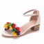 Chic / Beautiful Casual White Womens Sandals 2020 Multi-Colors Flower 4 cm Thick Heels Low Heel Open / Peep Toe Sandals
