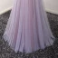 Chic / Beautiful Lilac Prom Dresses 2018 A-Line / Princess Pearl Crystal Sequins Bow V-Neck Backless Sleeveless Floor-Length / Long Formal Dresses