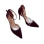 Fashion Nude Pageant Womens Sandals 2020 Ankle Strap Rhinestone 10 cm Stiletto Heels Pointed Toe Sandals