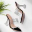 Charmant Schwarz Strassenmode Niet Sandalen Damen 2020 10 cm Stilettos Peeptoes Sandaletten