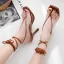 Fashion Brown Street Wear Womens Shoes 2020 Ankle Strap 9 cm Stiletto Heels Open / Peep Toe Sandals